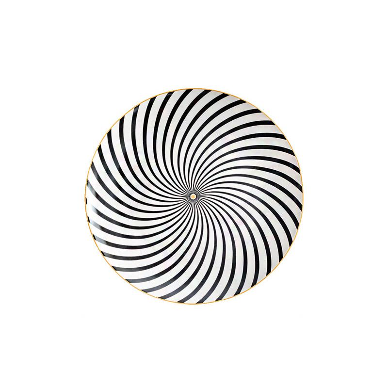 Nordic Style Household Ceramic Western Plate Steak Flat Dish Fruit Plate Decorative Ceramica Teller Porzelan Set 1PC