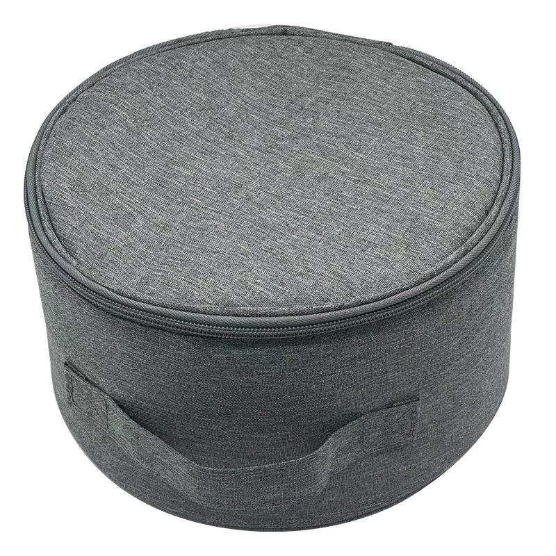 Round Folding Outdoor Fan & Makeup Storage Pouch for Camping