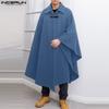 INCERUN Men Casual Loose Irregular Cloak Tops Baggy Long Cape Coats Windbreaker
