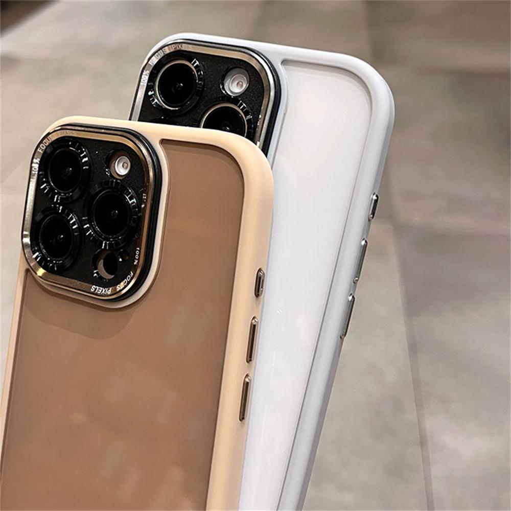 Luxury Transparent Full Metal Camera Lens Protection Phone Case For iPhone 16 Pro Max Plus Clear Hard Soft Shockproof Back Cover