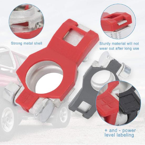 Premium Battery Terminal Connectors For Nissan, Positive And Negative 1 Pair, Good Contact, Corrosion Resistance, Fits For 243407F000 243407F001