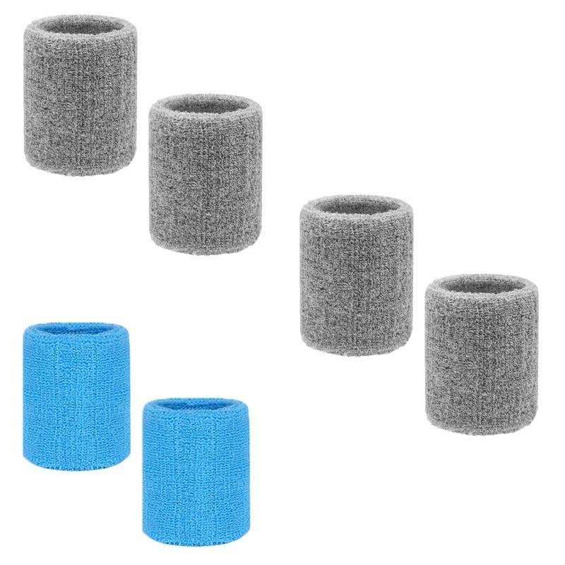 1-3pairs Set Breathable Cotton Wrist Sweatbands Sweat Absorbent Wristbands for Tennis Football Basketball Running Gym