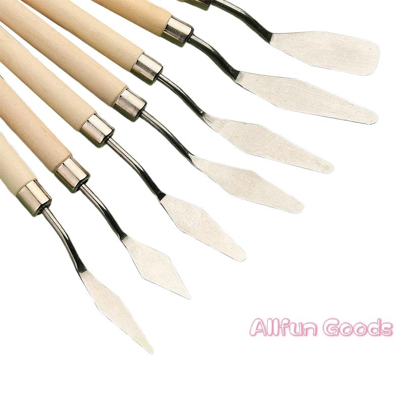 7Pcs/Set Stainless Steel Oil Painting Knives Artist Crafts Spatula Palette Knife Oil Painting Mixing Knife Scraper Art Tools