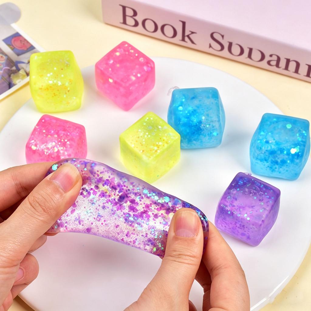 Decompression ice block kneading music simulation Aurora Maltose cube kneading music slow rebound release toy