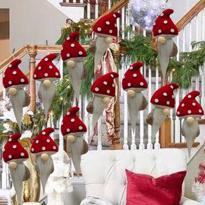 Mushroom Gnome Decoration Mini Plush Mushroom Elf Dwarf Doll Christmas