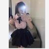 Black strap dress women's summer tutu skirt short skirt skirt miu suit