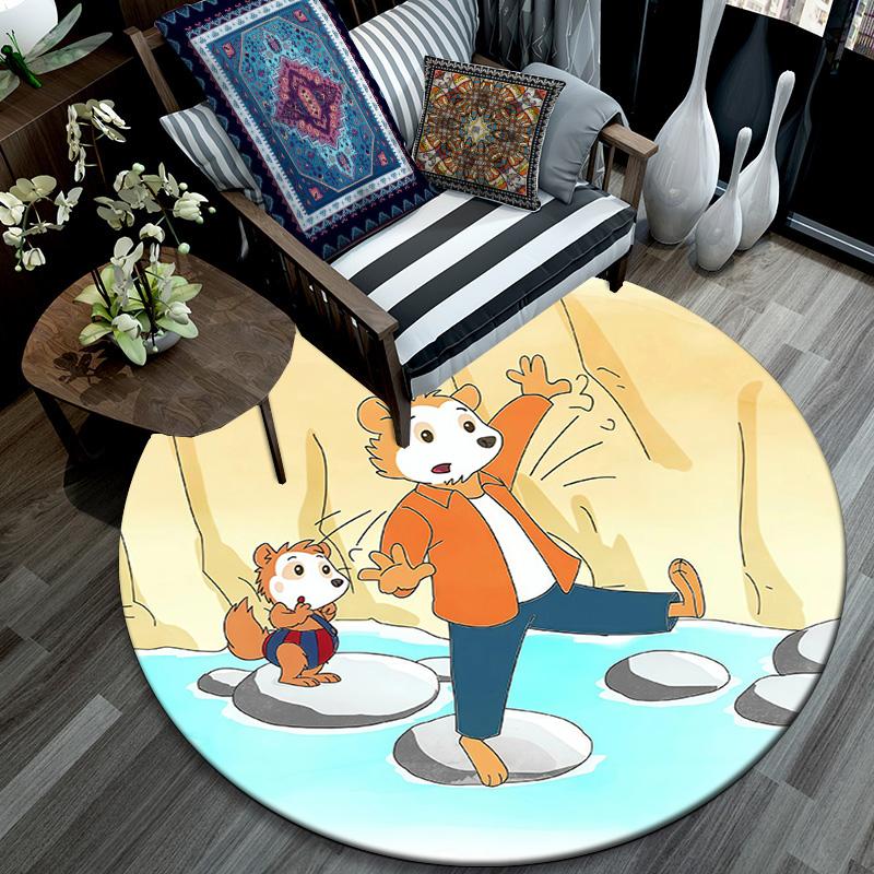 Bobo Siebenschläfer Round Area Rug,Carpet Rug for Living Room Bedroom Sofa Playroom Decor,Non-slip Floor Mat