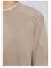 Men's High-Quality Diamond Jacquard Round Neck Sweater, 2024 Autumn/Winter, Slightly Loose Long Sleeve Knitwear