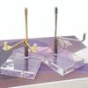 Display Stand Adjustable Metal Display Rack with Clear Acrylic Base for Collections Craft Plate Jewellery