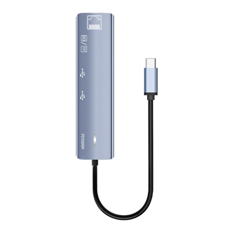 

Aluminum USB Type C Extension Dock Supports UHD Visual Output 100W Quick Power 7 Slots Including DisplayPort 1.4 Video Connection RJ45 USB2.0 1