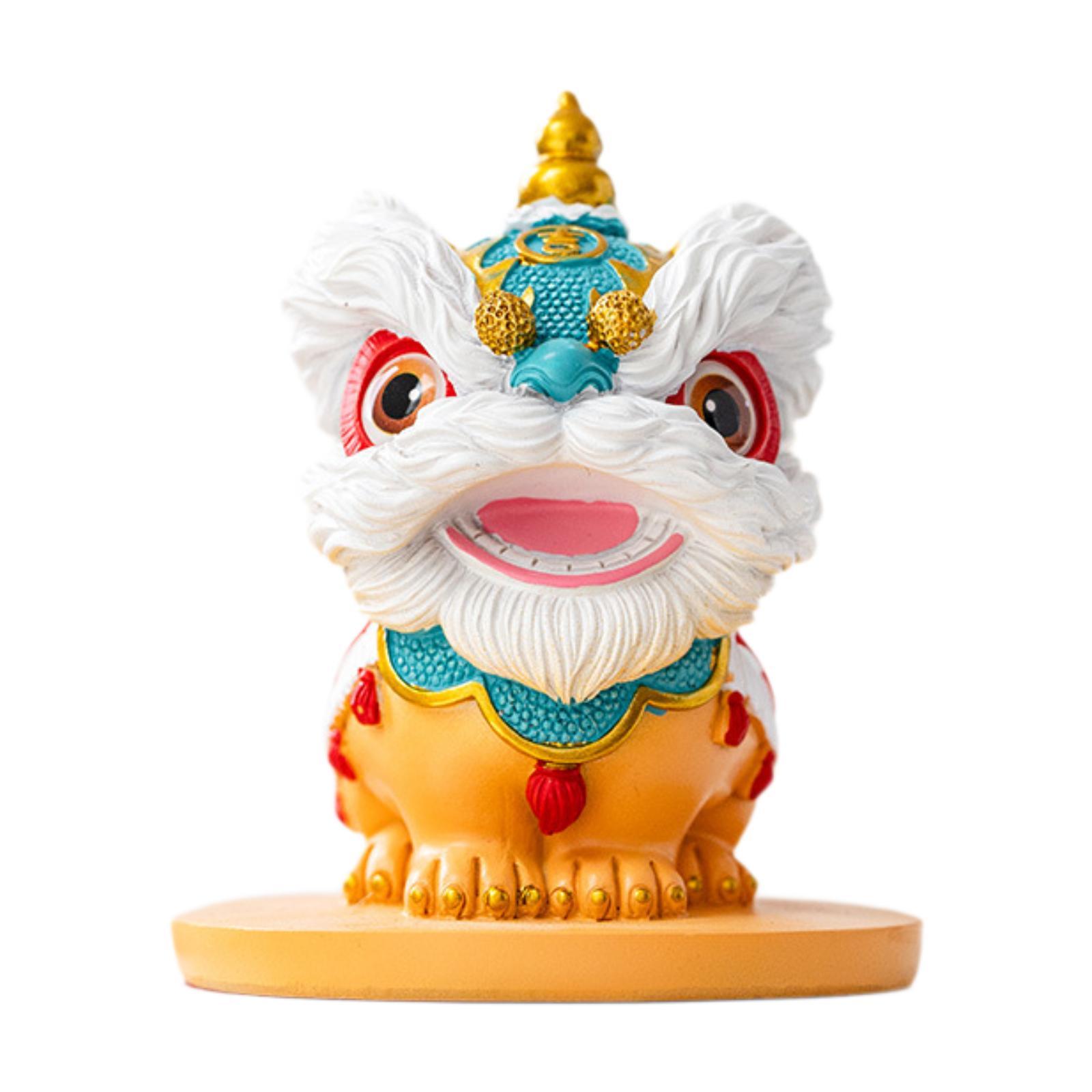 

Chinese Lion Statue Small Tea Pet Gifts Decoration Art Works Bookshelf Miniature синий