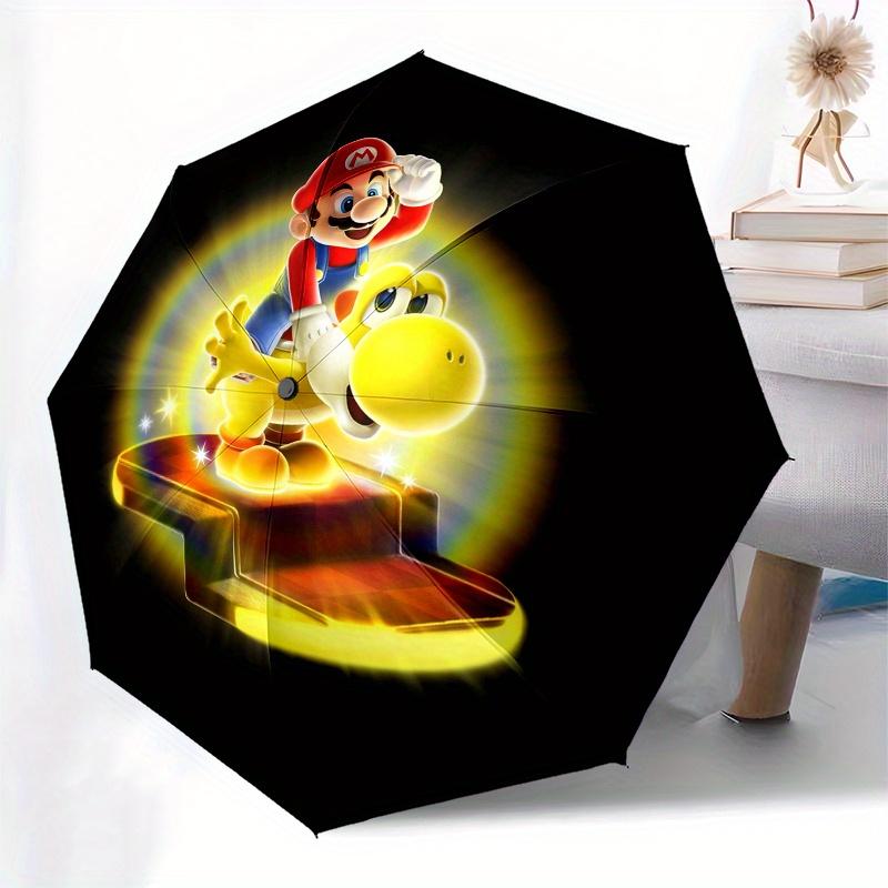 Super Mario Bros.  Yoshi & Mario T Shirt Umbrella, Portable 3 Fold Compact Umbrella for Men & Women,S35