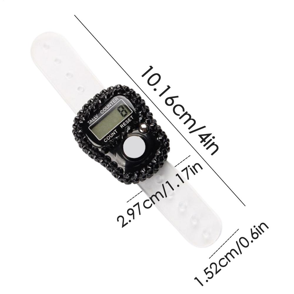 1pc Digital Finger Ring Counter with LCD Resettable Electronic Islamic Tasbih Prayer Counter Adjustable Tally Clicker for Sports