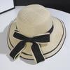 Fashion Outdoor Spring and Summer Woven Straw Hat Women's Versatile Beach Big Edge Bow Sun Shield Hat NobleStyle Sun Shield Ha