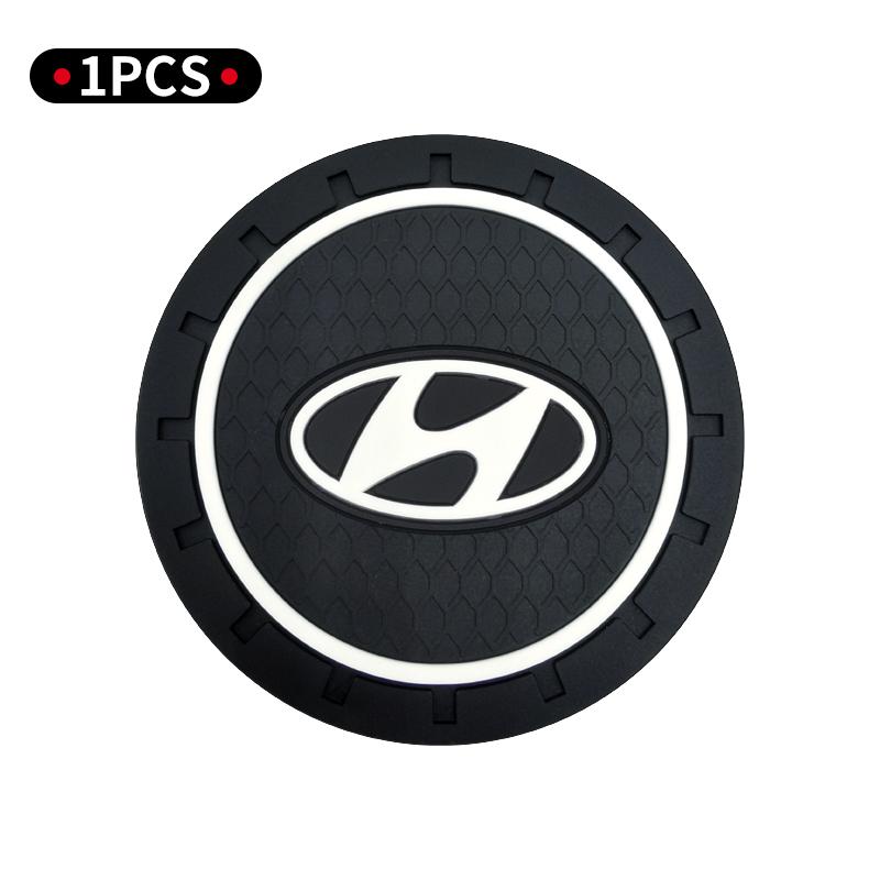 2pc Car Coaster Water Cup Slot Non-Slip Mat Pad Silicone For Hyundai Tucson I10 I20 I30 Santa Fe Sonata Azera Accent Accessories RR77