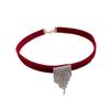 Rhinestone Bow Choker Zinc Zinc Alloy Velvet Collar Necklaces Exquisite Bowknot Earrings  New Year