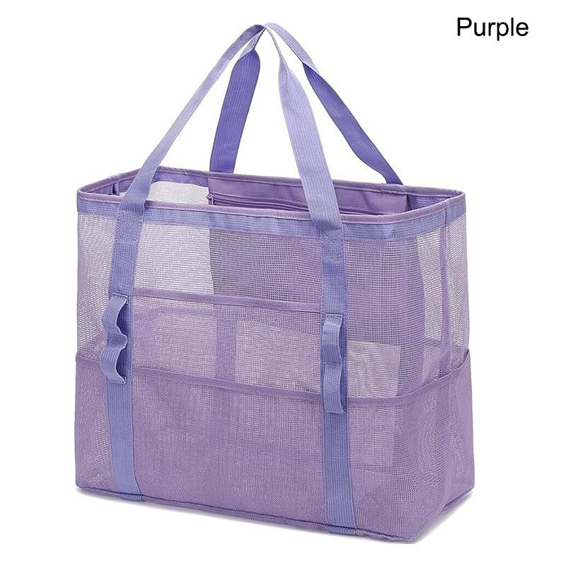 Oversized Mesh Beach Wash Bag, Large Capacity Storage Bag, Foldable Mesh Beach Tote Bag, Beach