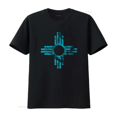 New Mexico T Shirt Zia Symbol Distressed Vintage Washed Soft Slightly Homme Fashion Comfortable Top For Everyday Wear
