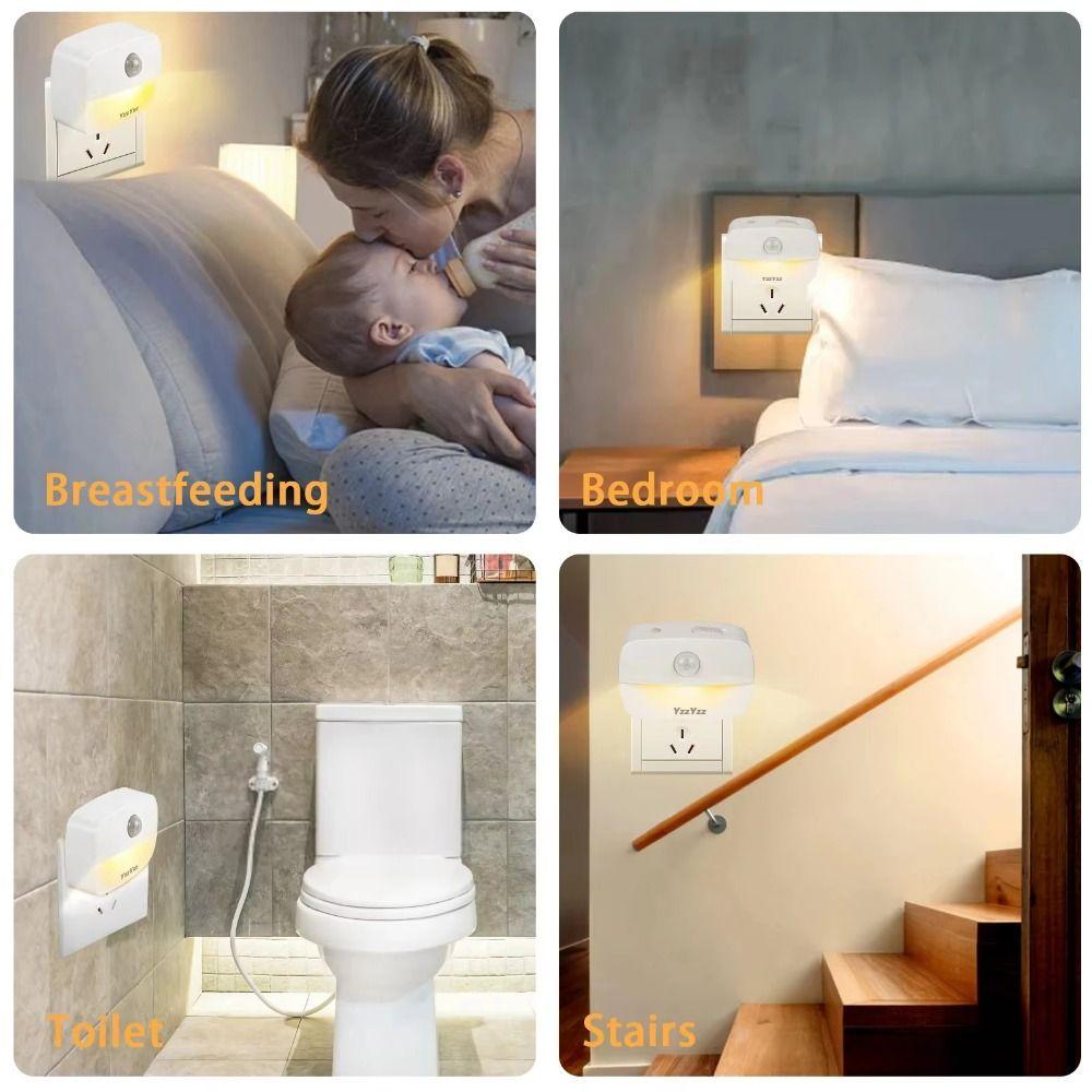 EU US Plug Mini LED Night Light Motion Sensor Bedside Night Lamp Induction Light Home Aisle