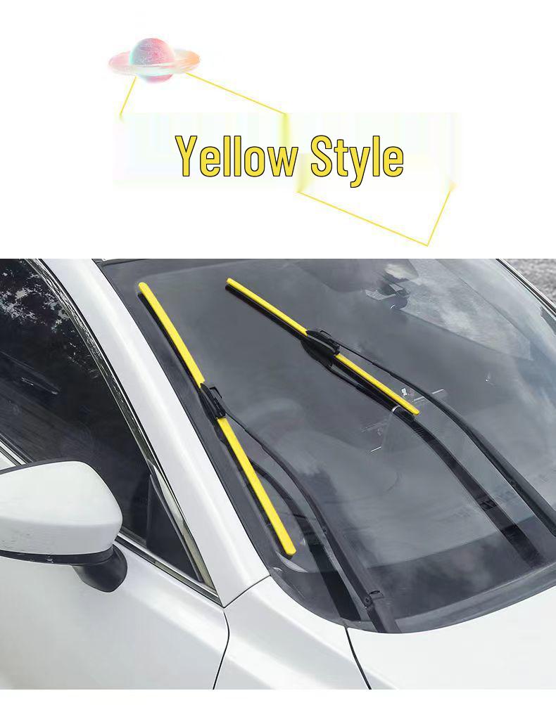 Colorful, Universal, Bone-Free Front Wiper Blade with Rubber Strip for Car Windshields