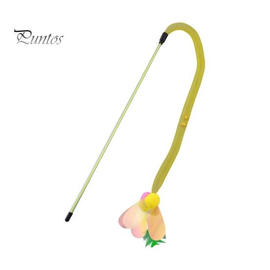 Cat Stick Toy Interactive Small Plush Ball Kitten Teaser Wand Toys with Bell Scratch-Resistant Soft Hose Cat Teaser Stick for Playing