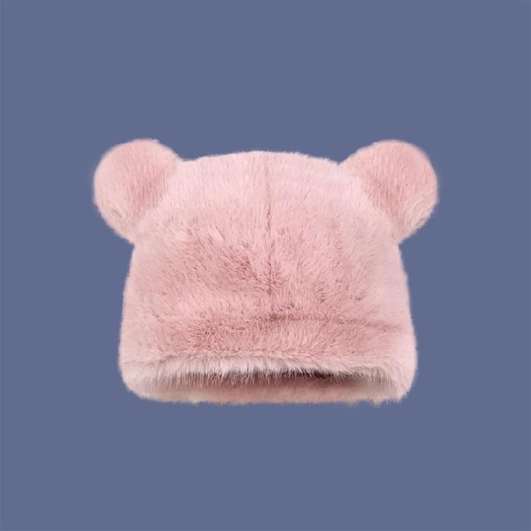Plush Skull Cap Outdoor Sport Warm Hat Cartoon Bear Ear Beanie Skiing Hiking Cap
