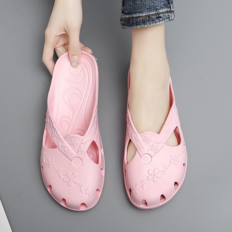 Women Slippers Summer Breathable Platform Beach Sandals Flip Flops Outdoor Non-slip Women Jelly Slippers Lazy Flat Shoes