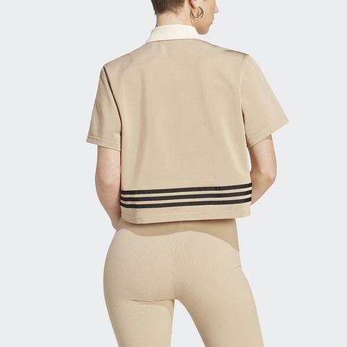 adidas originals Women's Adicolor 70s Polo Shirt 'Brown Desert' IK7850