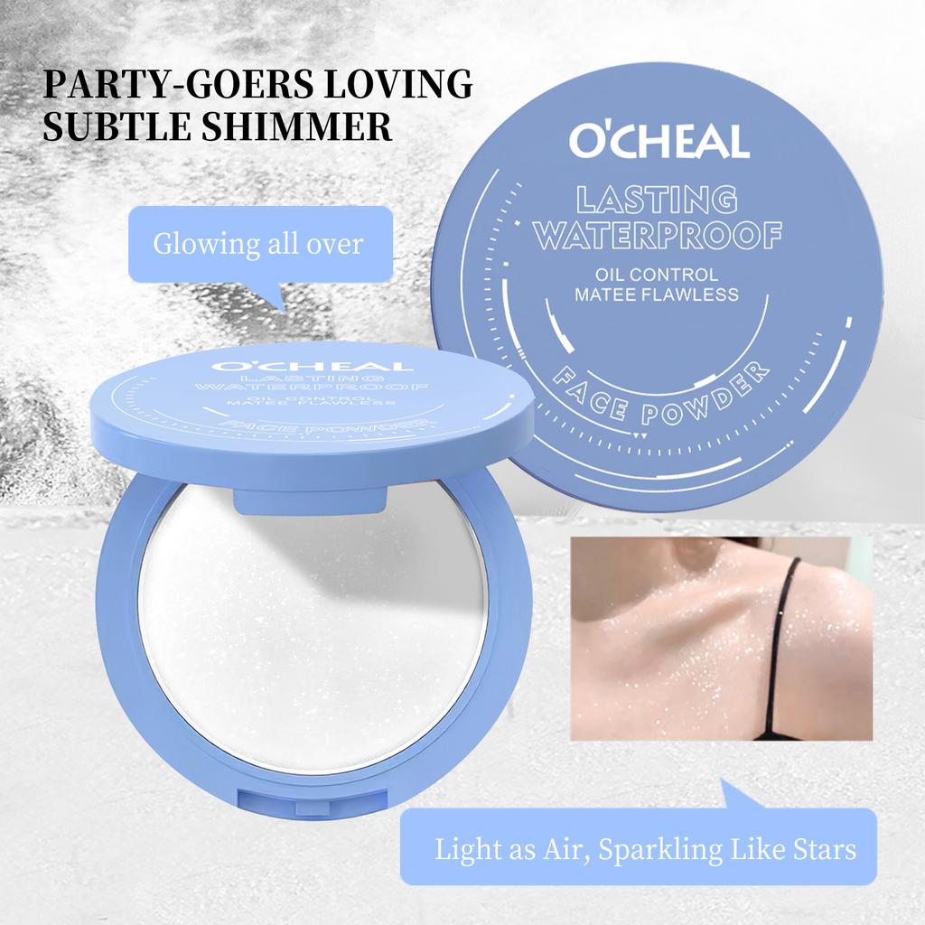 Ocheal Polvo Fijador Mate para Rostro Control de Grasa Ligero Base Radiante Polvo Compacto Maquillaje Facial Cobertura Total Cosmético