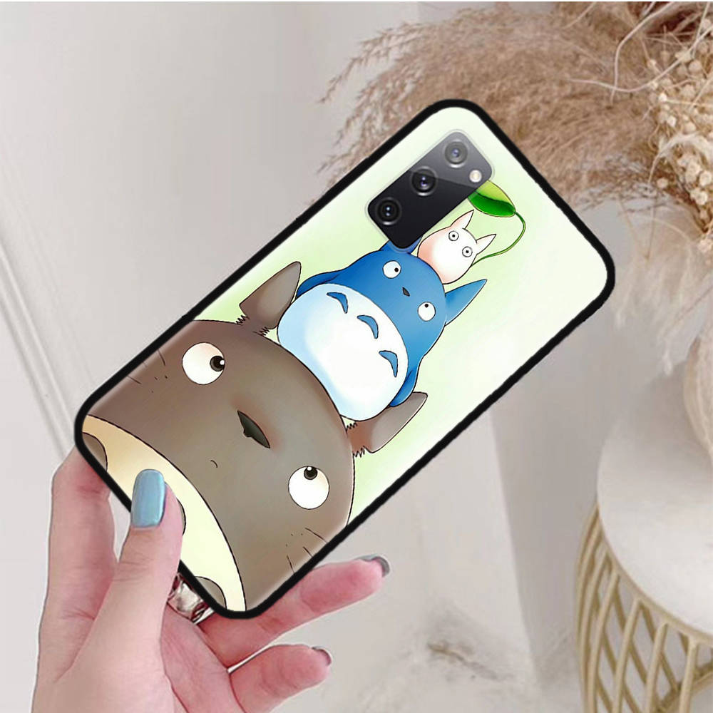 Black Case for OPPO Reno 8 6 5 4 Pro Plus Find X3 A17 A3 A31 A38 A40 A53 A54 A55 A74 A76 A78 A77 A80 A94 A95 A96 Lite W-63 Cut Totoro