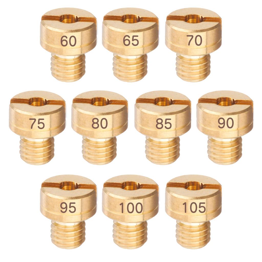 Main Jet Jetsetmoto 10 Size Set, Mikuni Round/Large [8x9] Main Jet Set #60#65#70#75#80#85#90#95#100#105 Oversized