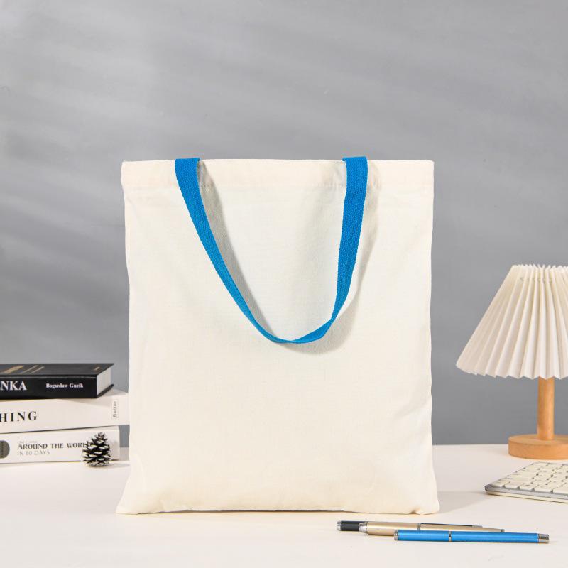 Customized DIY Hand-Painted Canvas Tote Bag for Students - Single Color, Handheld & Shoulder Carry