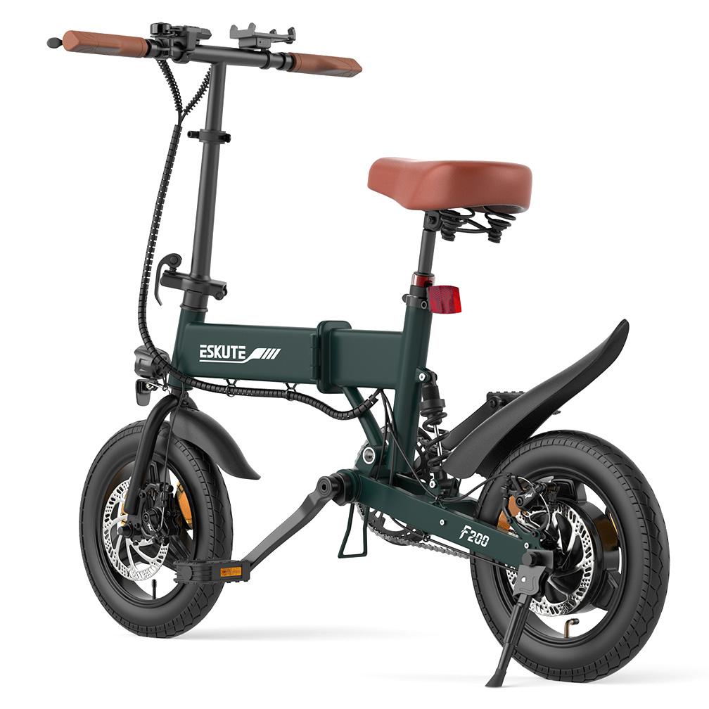 Eskute F200 Kompaktes Falt-E-Bike 250W, 36V 7.8Ah, 25-35km/h, LED-Display, Handyhalter mit Ladefunktion, Leichtes Design für einfaches Pendeln in der Stadt