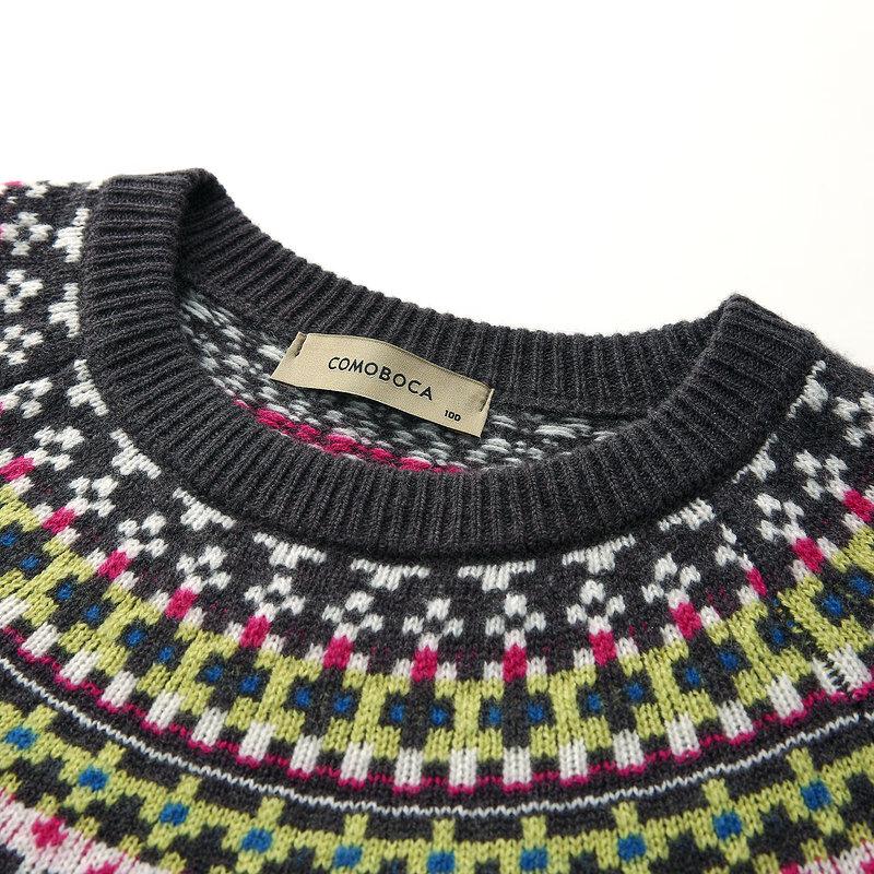 Kommon Boca Women's Fair Isle Thick Wool Sweater