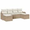 Garden Sofa Set Beige Poly Rattan