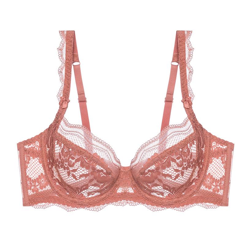 Sheer Lace Push-Up Bra: Breathable, Hollow Design for All Bust Sizes