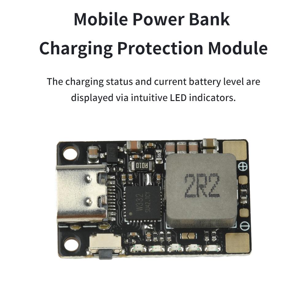 3.7V 18W Lithium Battery Fast Charging Module Balanced Booster Type C Fast Charging Protection Board for Mobile Power Bank Drone