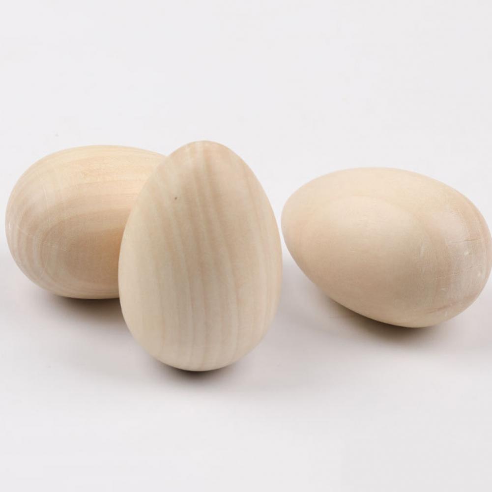 6Pcs Wooden Simulated Egg Creative DIY Graffiti Painted Wooden Easter Eggs Happy Easter Decorations Painted Bird Pigeon Eggs DIY