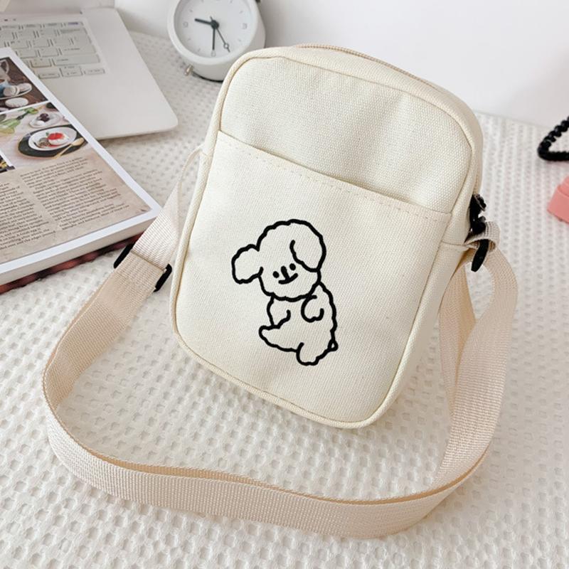Fashionable Female Cute Crossbody Bag New Versatile Mobile Phone Canvas Bag