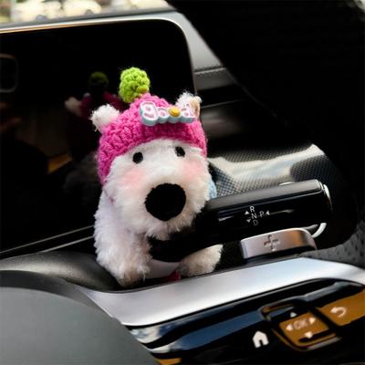 Cute Dog Car Decoration Plush Puppy Dog Turn Signal Dog Dolls  Car Wiper Doll Interior Accessories Rearview Mirror Ornaments