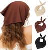 Pure Color Headscarf Large Triangular Scarf for Women Adjustable Strap Turban Headband Soft