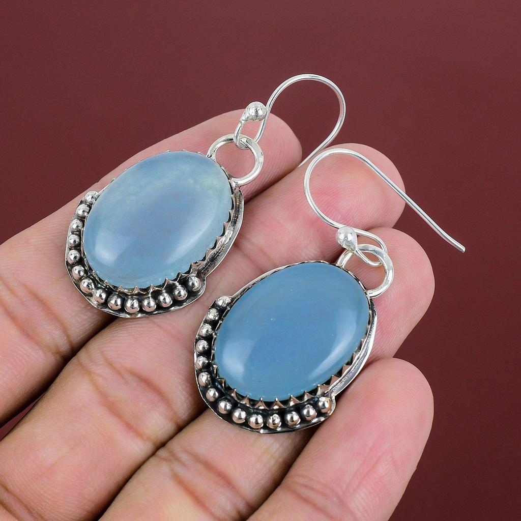 Aquamarine Earring Original Gemstone Earrings 925 Sterling Silver Earring Handmade Earring Aquamarine Jewelry Drop Earring Engagement Gifts