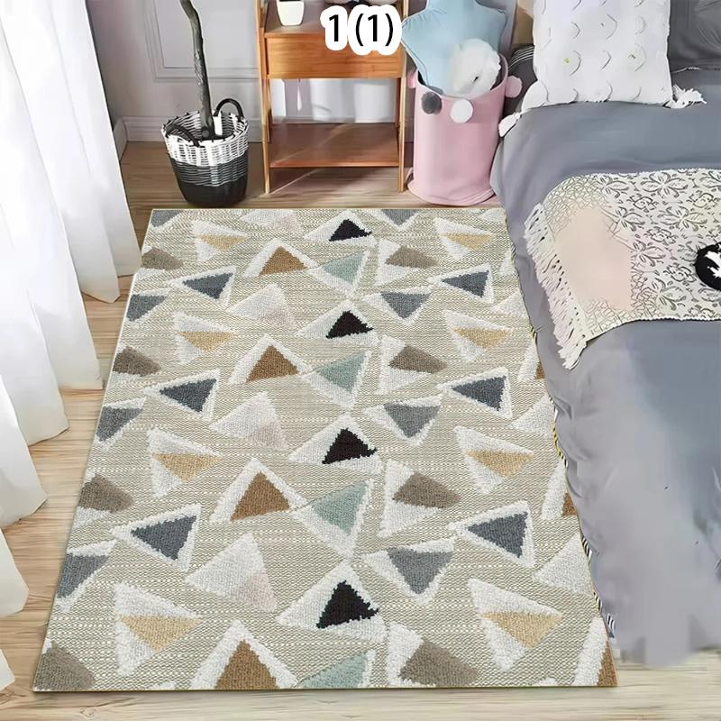 Modern Abstract Area Rug Retro Geometric Floor Mat Non Slip Washable Entryway Doormat Floormat for Living Bedroom Minimalist