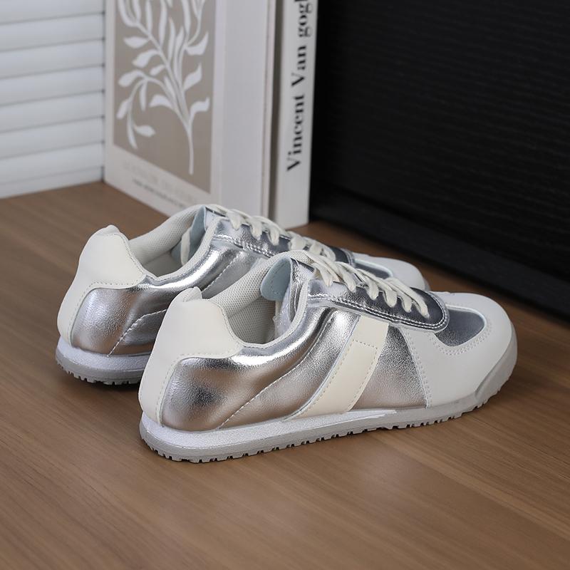 silver Retro Virtue Training Shoes for WomenNew Spring and Summer Thin Soft Sole Shoes Casual Flat Shoes Women's Shoes