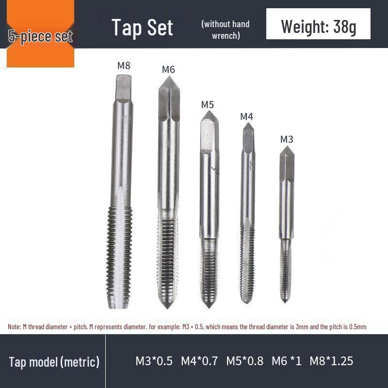 Handgewindebohrer- & Schneideisen-Satz für Innengewinde mit Bohrer- & Schraubenschlüsselwerkzeugen