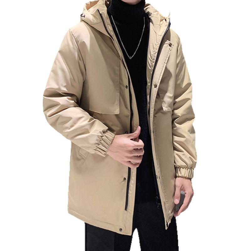 2025 New Winter Winter Clothing Men's Short Hooded Cargo Jacket Casual Thickening Versatile Trend