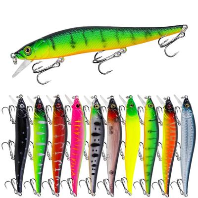 1 pièces leurre de pêche 115mm vairon manivelle Wobblers 3D yeux perche appât artificiel brochet carpe appât natation appât pêche Pesca bar perche SwimBait accessoires