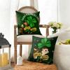 Classic Saint Patrick Day Cushion Cover Cool Natural Linen Cushion Cover DoubleSided Print Breathable Sofa Home Decor