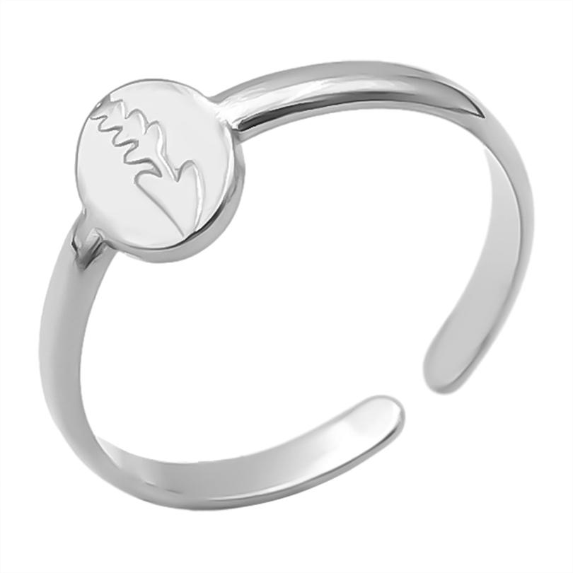 Geometria Semplice Moda Acciaio Inossidabile Anelli Aperti Per Donne Uomini Accessori Colore Argento Cuore Sole Rotondo Base Vuota Fai da Te Anillos