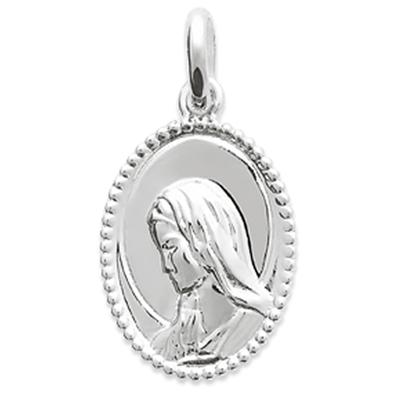 [Q6691] - Silver Pendant 'Virgin Mary' Silver (rhodium Plated)